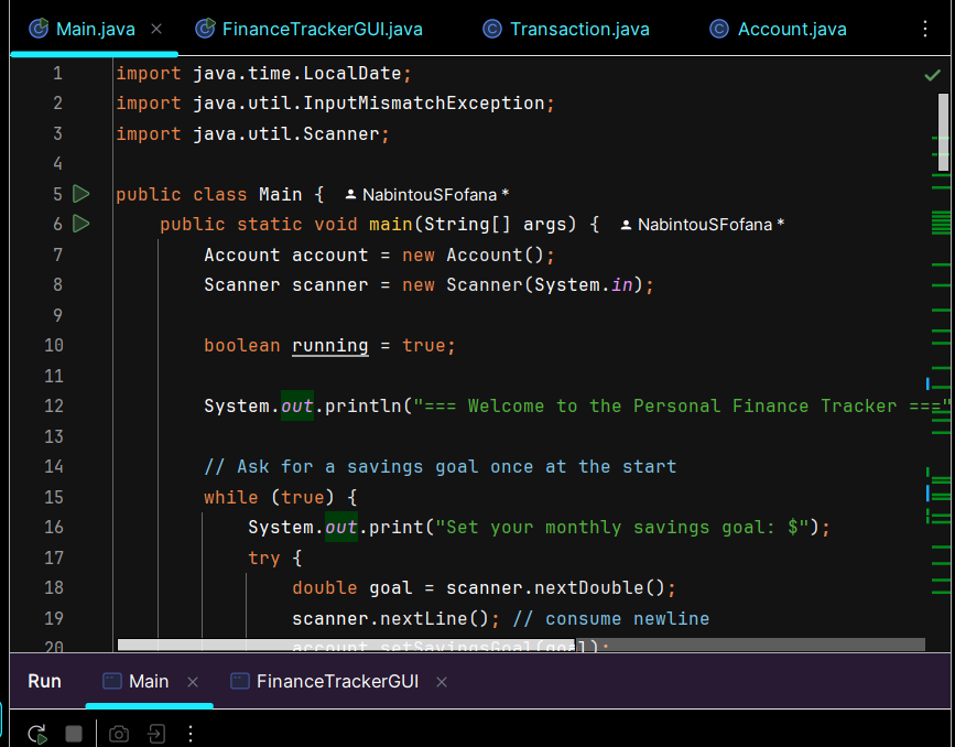 Personal Finance Tracker Preview