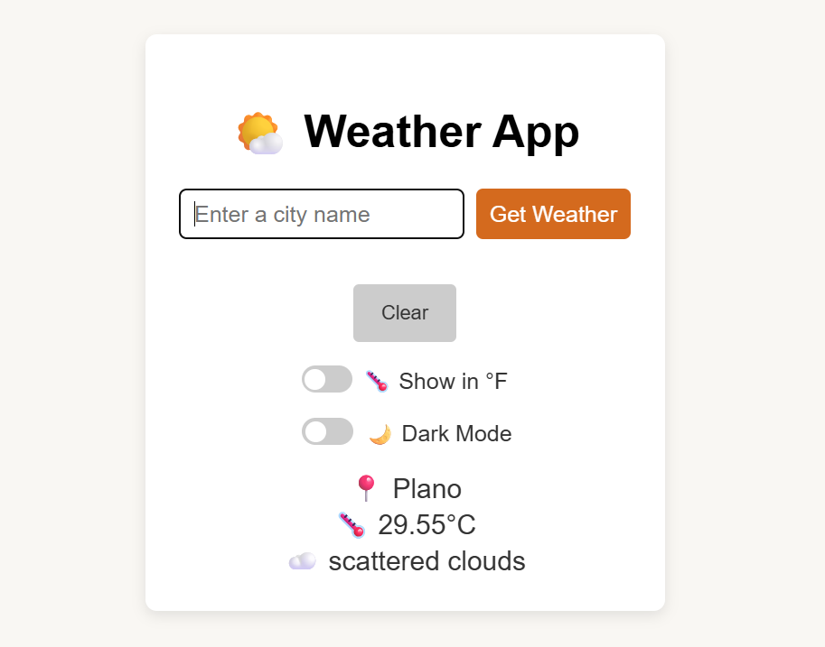 Weather App Preview
